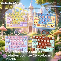 Porte-clés pendentif clavier de décompression en gel de silicone à 26 touches, motif dessin animé, surdimensionné, pour booster l'humeur