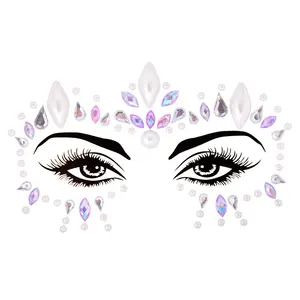 Hisenlee 3D Face Strass Festival Face Jewels Stickers Crystal Fashion Rhinestone Eye Body Facial Tattoo Self-adhesion Stickers