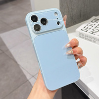 Coque de téléphone antichoc rigide avec fenêtre large effet Aurore Laser Éblouissante pour iPhone 17 16 15 14 13 12 Pro Max, couleur Macaron
