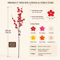 Fleurs artificielles mixtes faites à la main en tissu de soie, durables, au toucher naturel et réaliste, pour décorations de Noël, de mariage et écologiques