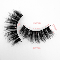 Faux cils synthétiques faits à la main 12mm dramatiques et moelleux en vison pour le maquillage