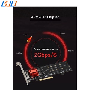 PCI Express PCI-e 8X إلى <span class=keywords><strong>2</strong></span> منفذ NGFF <span class=keywords><strong>M</strong></span>.<span class=keywords><strong>2</strong></span> <span class=keywords><strong>M</strong></span>-Key صحافة محول M2 محول NVMe SSD بطاقة توسيع ASM2812 - Product Image 6