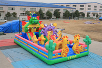 Jeux gonflables commerciaux pour parc extérieur, grand toboggan gonflable personnalisé, château gonflable pour enfants, matériau PVC, installation facile