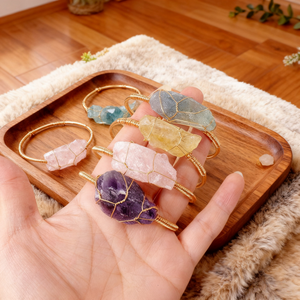 kristal alami mata harimau warna-warni Multi bahan perhiasan persegi gelang manik-manik Dipoles buatan tangan mata harimau - Product Image 3