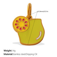 Collier et bracelet de style européen et américain 2026, motif tranche de citron avec effet goutte d'huile, accessoires de bijouterie, Air Frais