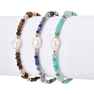 Hot Selling Natural Freshwater Pearl Strings Clashing Color Handmade Weaving Women'S Necklaces Wholesale