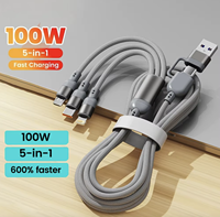 Cable USB-C 3 en 1 de Carga Rápida PD de 100W (Paquete de 2) con Transferencia de Datos para Teléfono, Tableta y iPhone