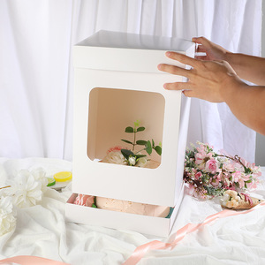 6 polegadas <span class=keywords><strong>8</strong></span> polegadas reforçada Mousse Window Aniversário Bolo Baking <span class=keywords><strong>Box</strong></span> Engrossado Logotipo Personalizado - Product Image 1