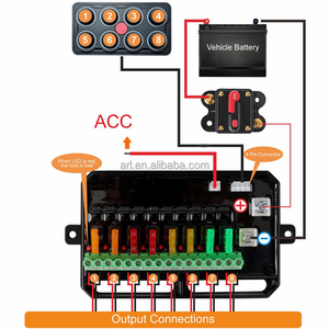 <span class=keywords><strong>Panel</strong></span> de <span class=keywords><strong>interruptores</strong></span> de 8 entradas 12V/24V resistente al agua personalizado para coche, SUV, camión, <span class=keywords><strong>barco</strong></span> marino, <span class=keywords><strong>Panel</strong></span> de Control ARL - Product Image 3