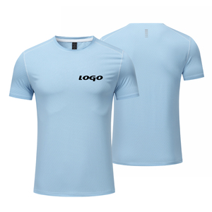 T-shirts d'entraînement pour hommes 100% polyester Dry Fit, couleur unie, élastiques, vêtements d'extérieur pour hommes, séchage rapide - Product Image 1