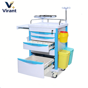 รถเข็นฉุกเฉินอเนกประสงค์สำหรับโรงพยาบาล รุ่น ABS รับน้ำหนักได้ 200 ปอนด์ พร้อมล้อเงียบ 4 ล้อ - Product Image 1