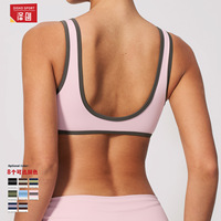 Soutien-gorge de sport Zechuang pour femme – Style color block, séchage rapide, course, fitness, yoga – Spandex/Nylon, maintien léger