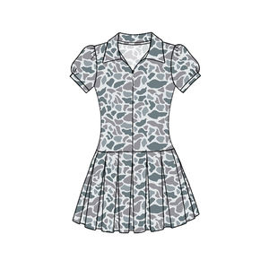 ชุดเล่นกีฬาลายพรางสำหรับเด็กผู้หญิงชุดเดรสสำหรับเล่นโยคะน้องสาวน่ารักดีไซน์ใหม่กางเกงขาสั้นมีระบาย - Product Image 4