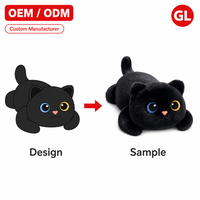 Peluche chat noir lestée avec logo personnalisé, coussin sensoriel apaisant, compresse chaude/froide, cadeaux mignons, vente en gros, OEM, ODM, usine, 5 lbs