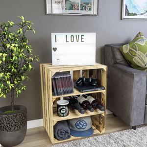 Insert de séparation à double flamme Blanc/Flammé Design Horizontal Étagère Boîte à chaussures 50X40X30 cm <span class=keywords><strong>Pomme</strong></span>/<span class=keywords><strong>Caisse</strong></span> à vin <span class=keywords><strong>en</strong></span> <span class=keywords><strong>bois</strong></span> - Product Image 6
