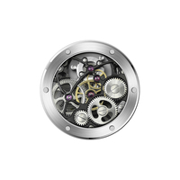 Montre mécanique squelette tourbillon de luxe pour homme, style business décontracté, verre saphir anti-rayures, bracelet en cuir pleine fleur, 50m