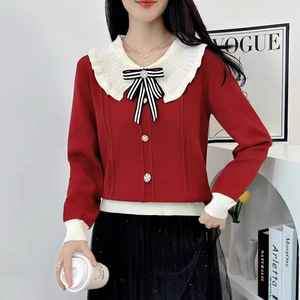 Wholesale Women Knitwear Sweater High Quality <strong>Ladies</strong> Long Sleeve Button <strong>Cardigan</strong> for Girls <strong>Christmas</strong> Sweater - Product Image 1