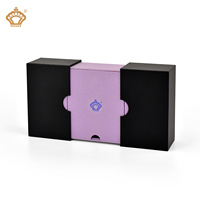 Boîte d'emballage cadeau en papier carton rigide à double porte ouverte EVA Conception spéciale unique pour lotion parfum soins de la peau en relief