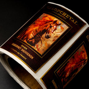 कस्टम रोल प्रिंटिंग लक्जरी सोने की पन्नी शराब स्टीकर बनावट कागज के लिए विंटेज लक्जरी पैकेजिंग लेबल - Product Image 2