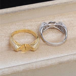 Anillo Abierto de Plata S925 con Circonita, Anillo Ajustable para Dedo de 3mm-6mm, JG5454, Accesorios de Plata para la Fabricación de Joyería - Product Image 3