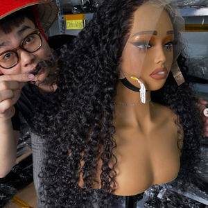 13x6 Derin Dalgalı Dantel Ön Peruklar 30 İnç %180 Yoğunluklu HD Dantel Kıvırcık Peruklar Siyah Kadınlar İçin Önceden Yolunmuş Bebek Saçlı Gerçek Saç Peruk - Product Image 3