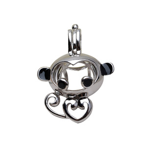 Collar con Colgante de Mono del Zodiaco en Plata S925, Accesorio para DIY, Soporte de Jaula Vacía para Perlas sin Ojo, para Fabricación de Joyas, Moda 3138, Bolsa - Product Image 5
