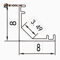 Nouveau personnalisé 45 °   Profilé LED en aluminium pour coin de plafond ou de mur, type V, avec faisceau oblique et angle de 90 degrés