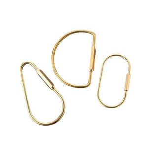 Porte-clés ovale en laiton simple à visser, <span class=keywords><strong>mousqueton</strong></span> <span class=keywords><strong>verrouillable</strong></span> pour sac, sac à main, accessoires de bijoux DIY - Product Image 6