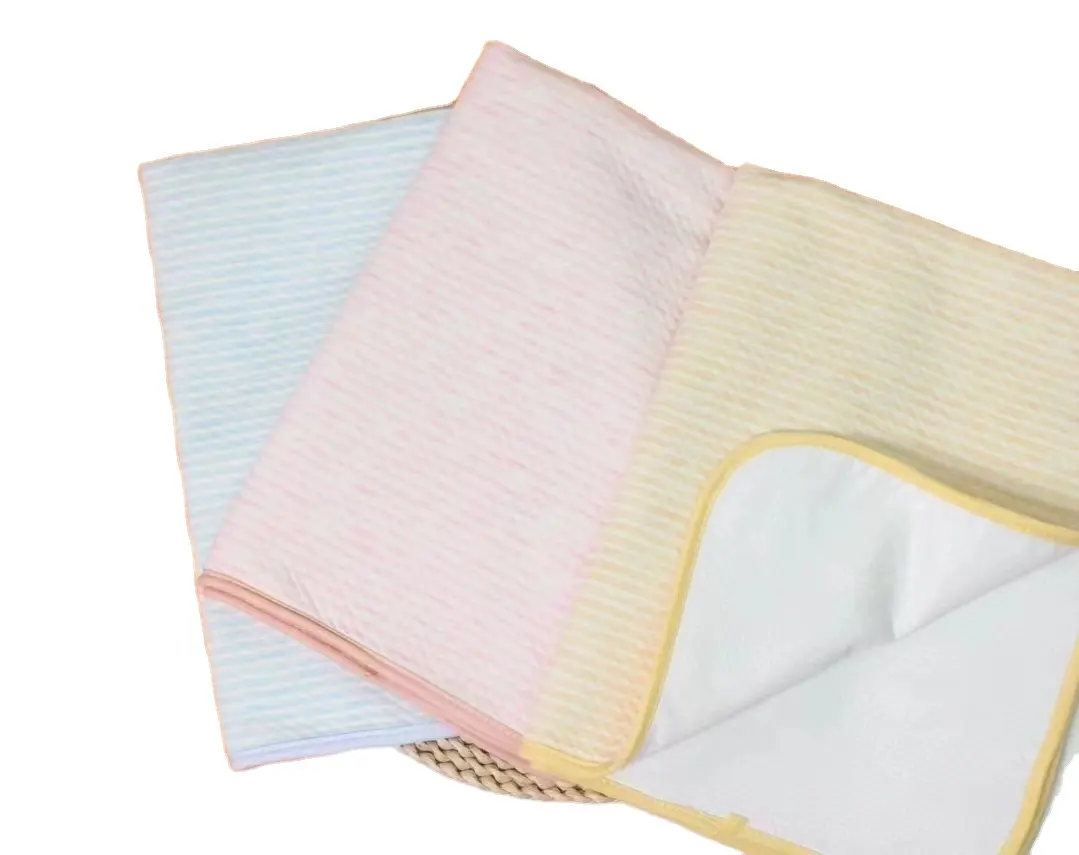 เสื่อเปลี่ยนผ้าคอตตอนสีสำหรับเด็ก,แผ่นรองเปลี่ยนกันน้ำได้สำหรับเด็กทารกแผ่นรองปัสสาวะสามารถซักได้แผ่นรองเตียงที่นอนซักได้