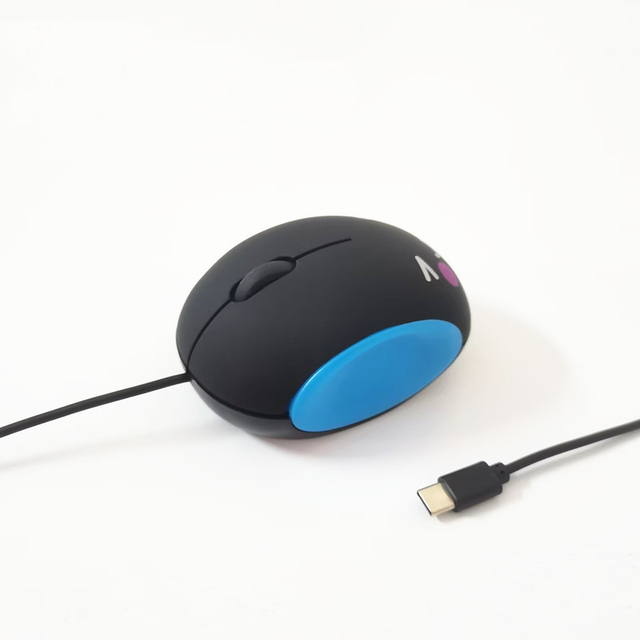 Mini Size USB Wired Retractable Cord Cartoon CuteCompact Mouse