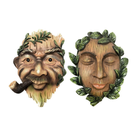 Handgemalte Outdoor Old Man Tree Hugger Skulptur Green Man Tree Faces Garten dekoration