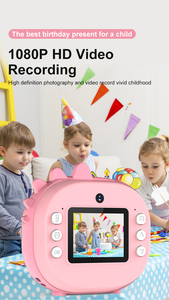 Kamera anak 2.4 inci digital motif instan, kamera Video 1080P swafoto untuk anak, kamera mainan isi ulang daya - Product Image 5