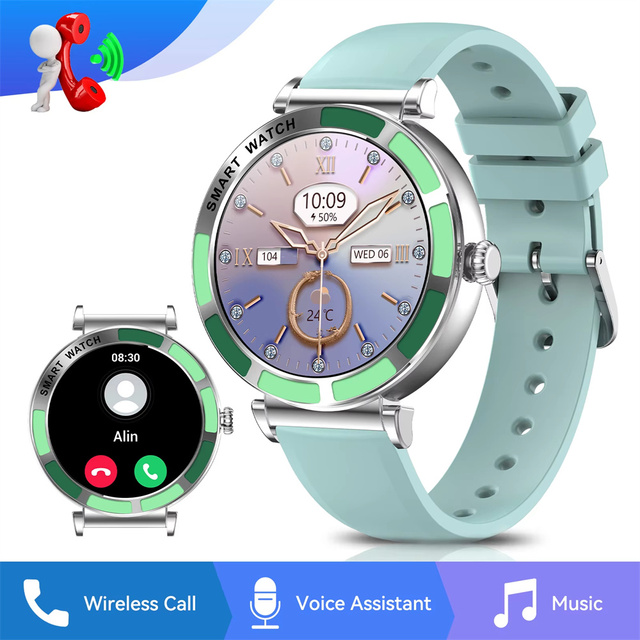 Luxury Smart Watch Ladies P61 For Android IOS Round Screen BT Call Health Monitoring Fitness Tracker Women Smartwatch Gifts