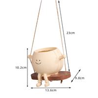 Pot de balançoire petit Pot de fleur visage souriant Rockchair Mini Pot succulent maison jardin décoration ornements chambre plante verte pendentif