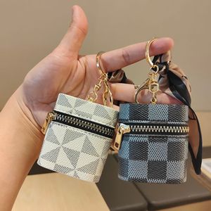 Wholesale Fashion Headset Earphone Pvc Faux Storage <strong>Leather</strong> Bag <strong>Keychain</strong> Luxury case Pouch Lipstick Holder <strong>Keychain</strong> for Women - Product Image 3