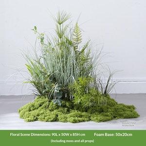 Plantes vertes artificielles pour aménagement paysager, fausse mousse, arrangements floraux de mariage, combinaison décorative, herbe artificielle de luxe pour intérieur - Product Image 4