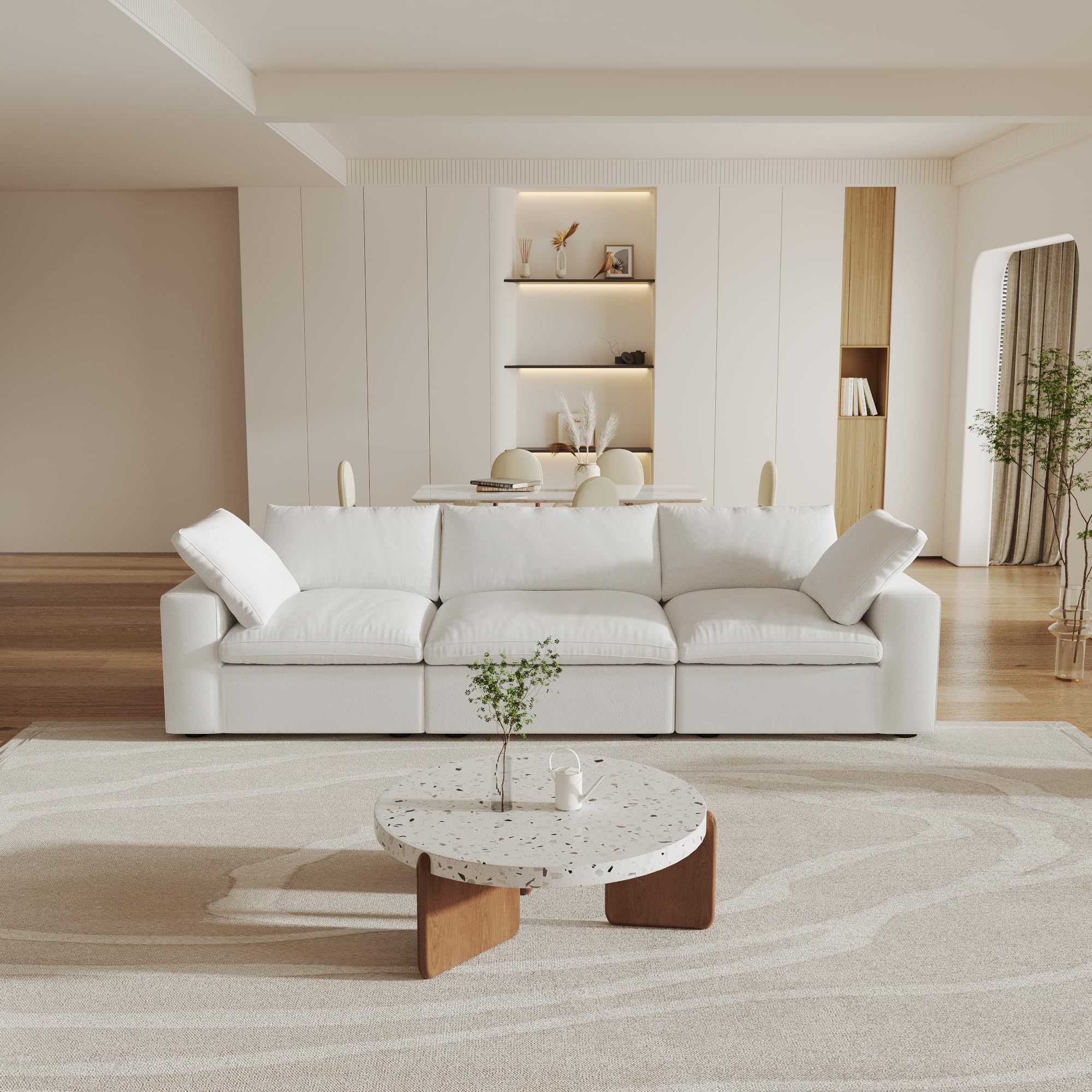 Modern Nordic Cloud Sofa – Soft White Modular Sectional Couch Set with 3–7 Seater Options for Living Room & Family Home - View 2
