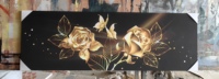 Vente en Gros Peinture sur Toile Murale HD Écologique, Impression d'Art d'Aquarelle, Fleurs Dorées, Design Scénique Moderne pour la Décoration Intérieure