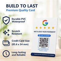 Carte NFC Google Review en PVC CR80, étanche, 13,56 MHz, avec code QR à taper pour les commentaires clients des restaurants, des magasins de détail, des hôtels et des entreprises