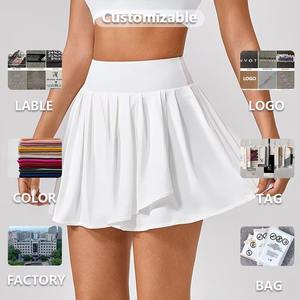 TN1870 Großhändler Hochwertige Damen Sportswear Gym Fitness High Waist Yoga Kleid Tennis rock für Mädchen Tennis röcke - Product Image 3