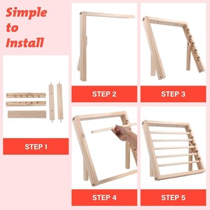 Estante de madera para cintas, 16,5 pulgadas x 16,5 pulgadas x 2,44 pulgadas, estante de almacenamiento plegable para floristerías y pastelerías - Product Image 5