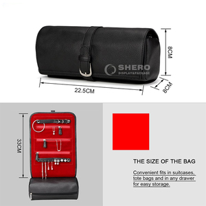 High Quality PU Leather <b>Travel</b> Jewelry Packing Organizer Bag Roll <b>Jewellery</b> <b>Pouch</b> for Women - Product Image 1