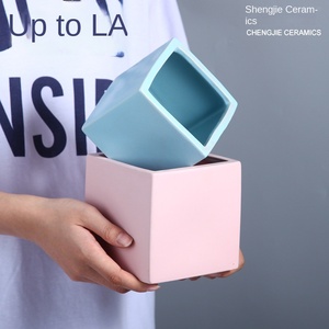 Nordique nordique pour Pot de fleur carré grand <span class=keywords><strong>Cactus</strong></span> charnu créatif Simple <span class=keywords><strong>en</strong></span> céramique <span class=keywords><strong>vert</strong></span> Rose bonsaï ornement de maison - Product Image 5