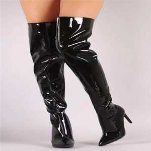 Bottes sexy imperméables à plateforme surélevée pour femmes européennes et américaines, pour filles épicées, boîte de nuit, danse sur piquet, podium, au-dessus du genou - Product Image 2