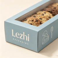 Boîte à macarons personnalisée avec impression de logo, insert pliable, pour biscuits, pâtisseries, beignets, macarons, avec fenêtres transparentes
