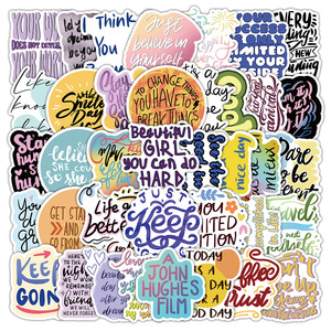 50PCS Coloré Mignon Dessin Animé Enfants Récompense Phrase Motivationnelle Positive Encourager Autocollant - Product Image 1