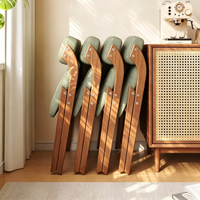 Chaise de salle à manger pliable en bois massif de style nordique avec dossier, design gain de place pour la maison, le bureau et les salles de conférence