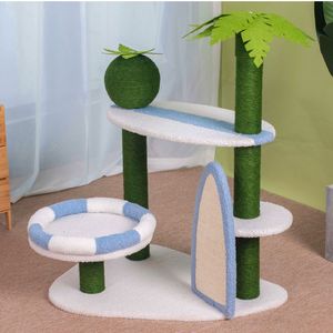 Commercio all'ingrosso della fabbrica albero di gatto spiaggia-a tema albero di cocco gatto condominio con Multi-livello posatoi e nido di gatto - Product Image 2