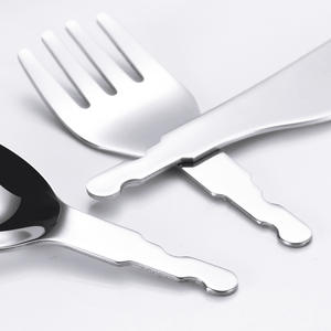 Vajilla con diseño de animales, cubiertos para niños, juego de tenedor, cuchara y cuchillo de acero inoxidable 304, cuerpo recto de color sólido para niños mayores de 4 años - Product Image 1