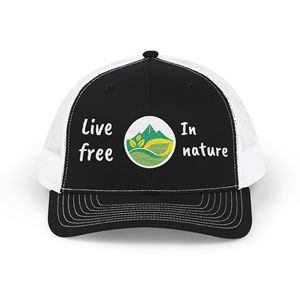 Casquette Trucker Brodé « Vivez Librement dans la Nature » avec Logo Personnalisé, Taille Unique, en Nylon Éponge à Visière Plate, Style Formel - Product Image 1